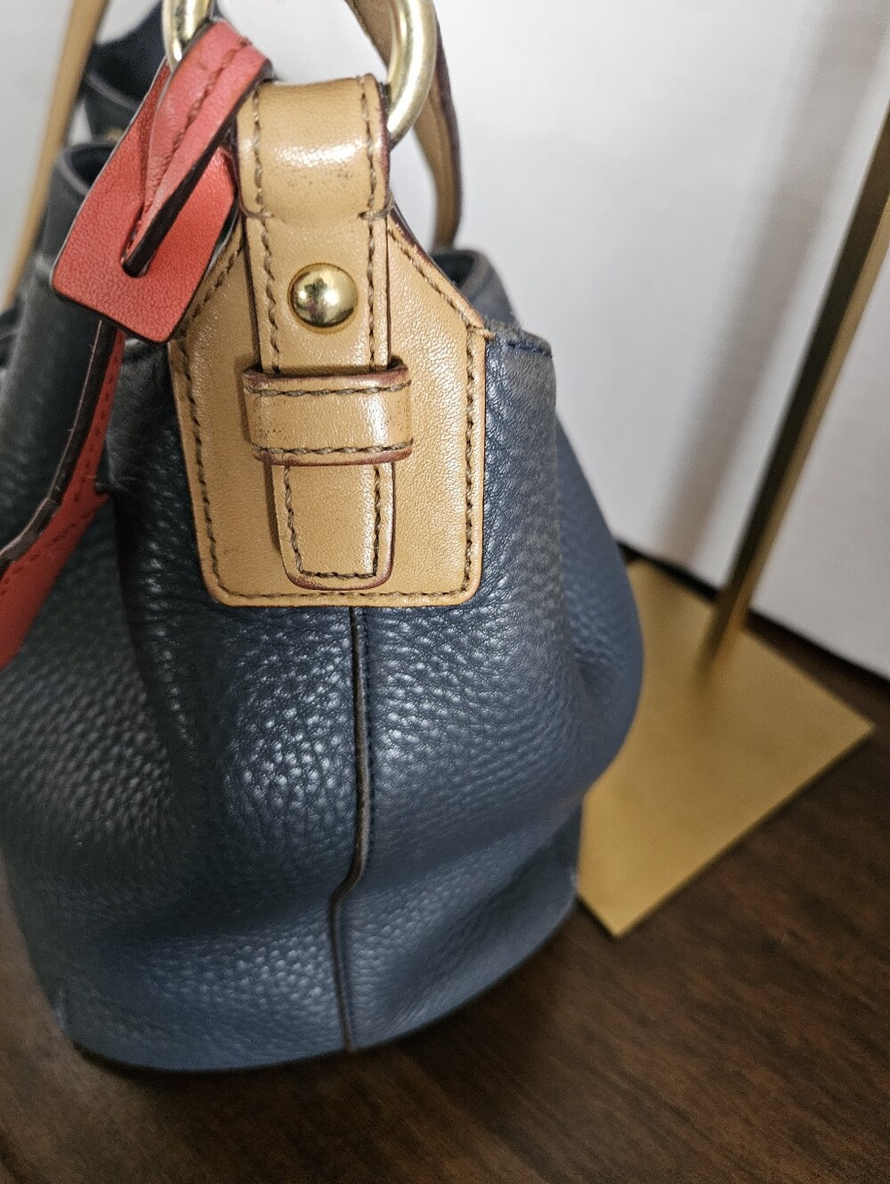 COACH Pilot Sample Bag RARE Legacy Navy Pebble Leather Bucket Bag 25306P - Picture 8 of 13